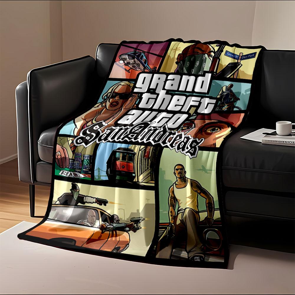 Multiple scenes portraying action, crime, vehicles, and urban life dynamics. for all seasons blanket lunch break throw gift