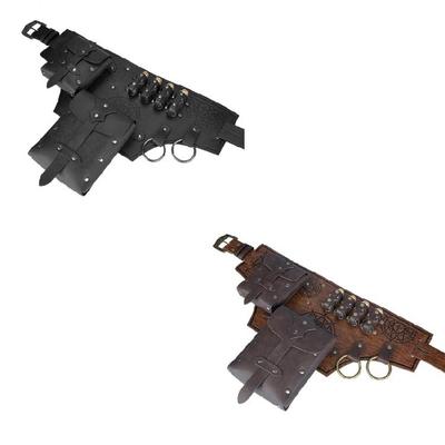 Medieval Knight Costume Halloween Knight Pirate Cosplay Costume Renaissances Costume Accessories Leather Belt Waist Bag