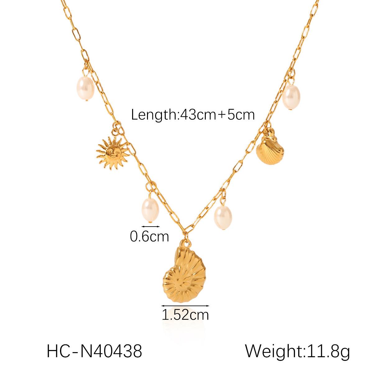 Beach Starfish Shell Pendant Necklace with Pearl Accents for Women