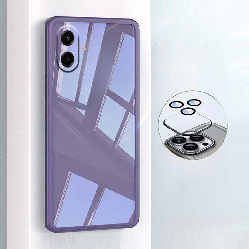 For Samsung Galaxy A07 / A07S / A08 / A18 Case Camera Protection Semi Transparent Soft Silicone Shockproof with Lens Protector Films