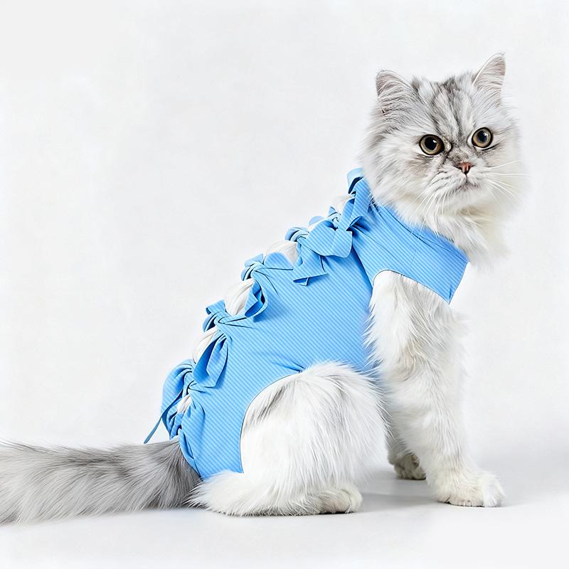 Avocado-Print Katzen-Genesungsanzug Atmungsaktiv Anti-Leck Chirurgieanzug für Katzen Kätzchen