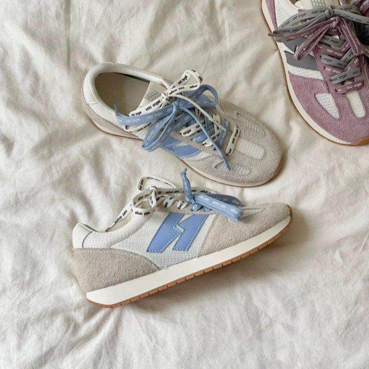 

Версия из коровьей кожи~ универсальные трендовые повседневные туфли 2025 весна новые мягкая подошва сочетание цветов немецкие тренировочные туфли универсальные повседневные кеды 40