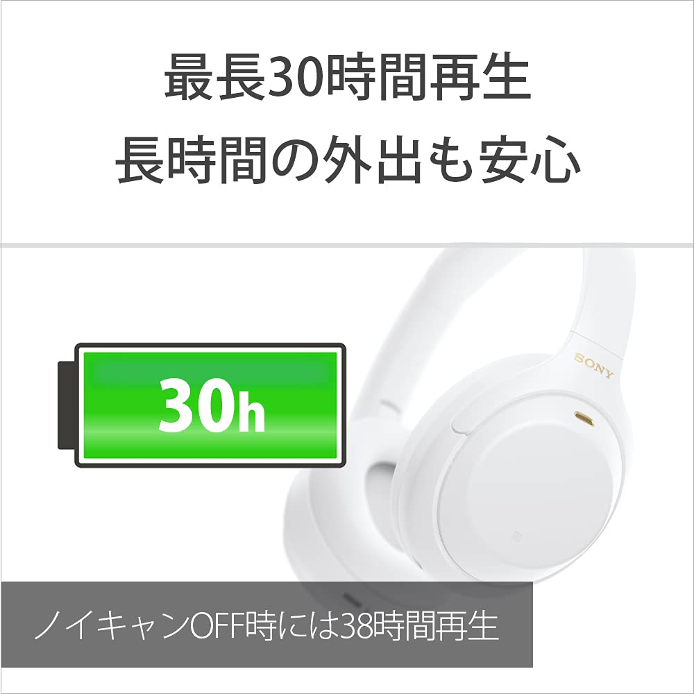 Sony WH-1000XM4 Wireless Noise Cancelling Headphones Silent White LDAC Bluetooth Hi-Res 30H 360 Reality Audio Certified