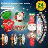 1-5PCS Projection Christmas Watch LED Glowing Kids Watch Fun Toy Trendy Accessory with Multiple Patterns Birthday Christmas Gift