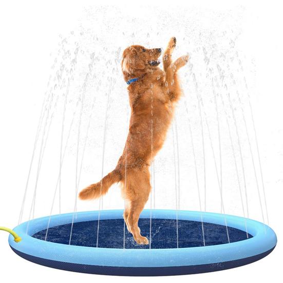 Water Splash Pad for Kids Dogs Leakproof Splash Pool Adjustable Water Spray Mat for Toddlers Outdoor Summer Toy