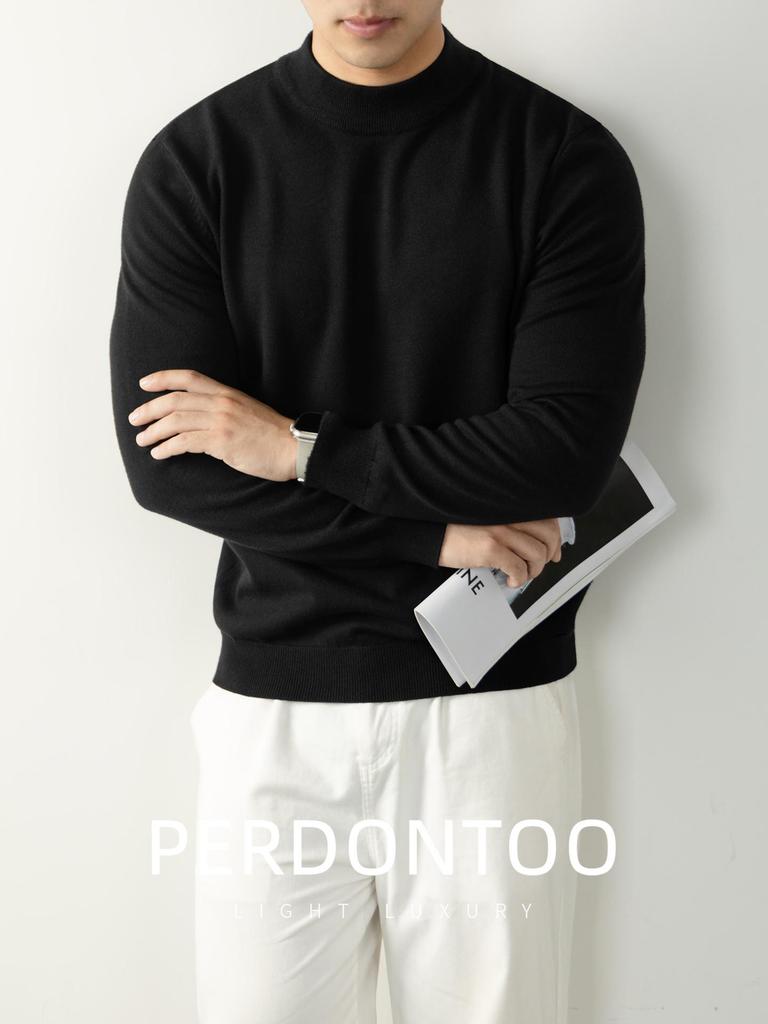 Men's Far-Infrared Self-Heating Sheep Modal Knitwear: Skin-Friendly, Anti-Pilling, Long-Sleeved Sweater for Autumn and Winter