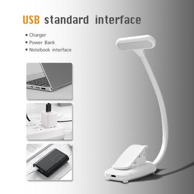 USB Wiederaufladbare LED Augenschutz Clip-On Leselampe für Studentenwohnheime