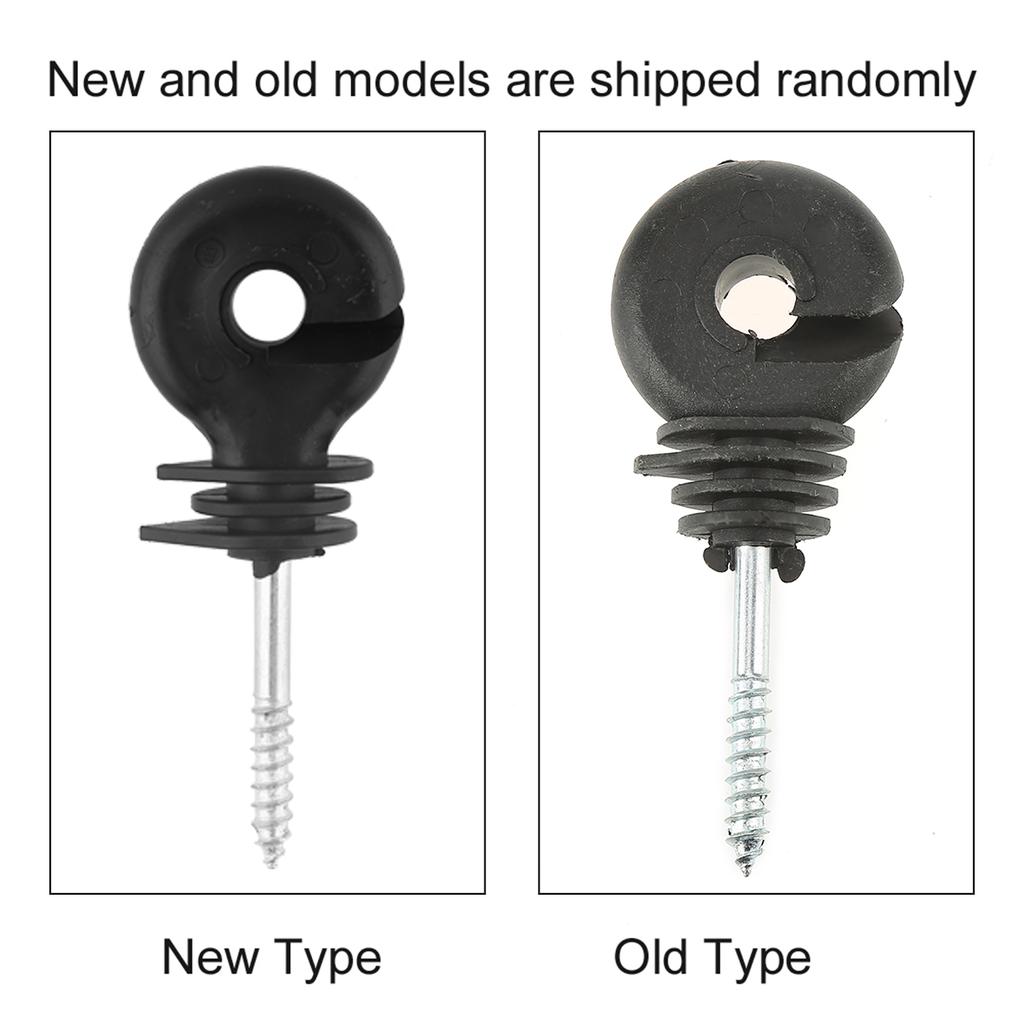 50 Pcs/Set Black Screw In Ring Insulators Electric Fence Accessories For Wood Post