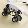 LED-Illumination Double Eyes Jewelry Magnifying Loupe Eyeglass Repair Tools