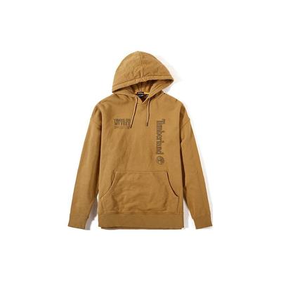 Color Block Letter Jacquard Long Sleeve Hoodie Men Hoodies Wheat A28MPP47