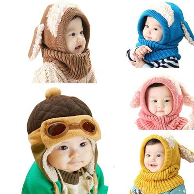 Toddlers Cool Cap Baby Boy Girl Infant Winter Pilot Warm Cartoon Cap Infant Hat Beanie Ear Protection Cap Children's Warm Cap