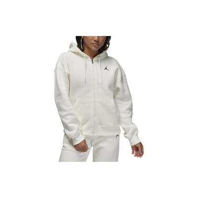 Brooklyn Einfarbiges Kapuzen-Casual-Sweatshirt mit Reißverschluss Damen Sweatshirt Segelweiß FD7866-133