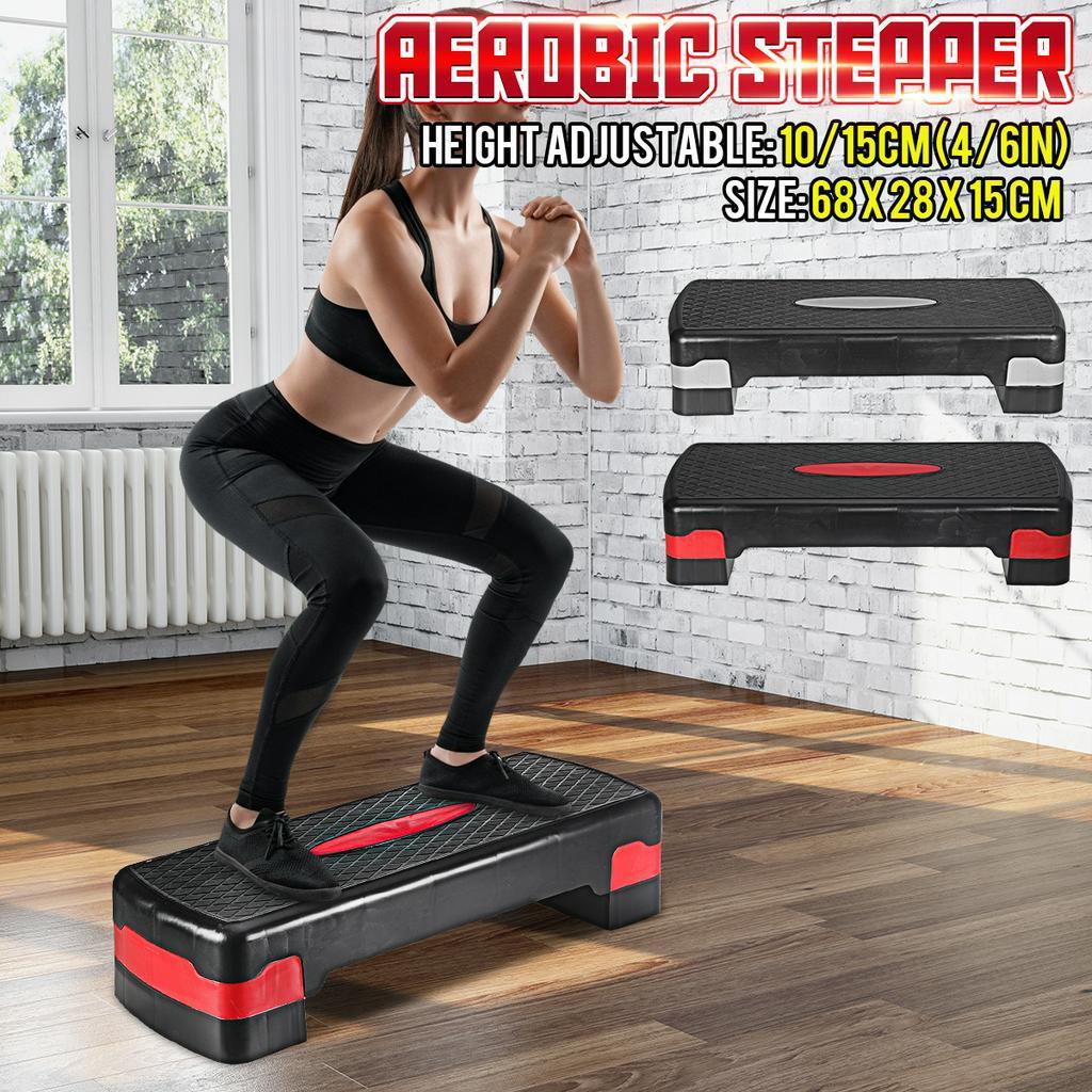 4/6in Adjustable Fitness Aerobic Step Non-slip Cardio Yoga Pedal Stepper Gym Workout Exercise Fitness Aerobic Step Equipment 100KG