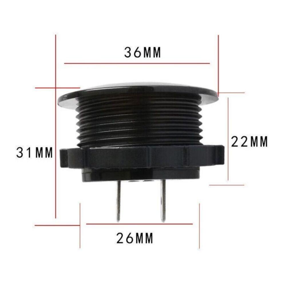 DC 5V-48V LED Mini Round Waterproof Motorboat Motorcycle Panel Digital Voltmeter Tester Monitor Display Voltmeter