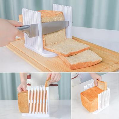 Faltbarer Brotschneider, verstellbare Schneideform für Kuchen, Dicke Toastschneidemaschine mit Krümelfangschale