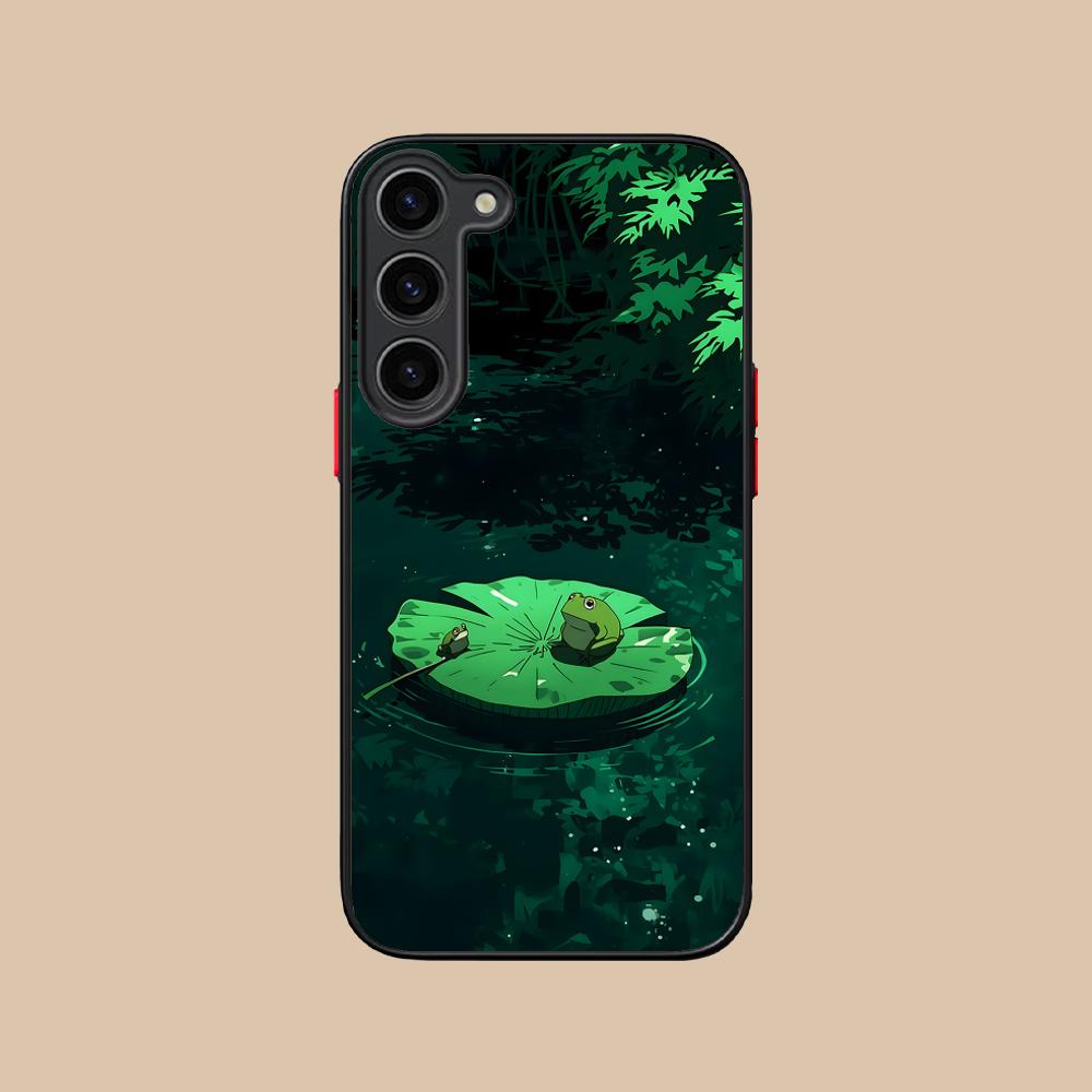

Kawaii Frog Phone Case for Samsung Galaxy S26 S25 S24 S23 S22 S21 Plus FE Ultra Skin Feel Shockproof Cover Galaxy S22+ 5G