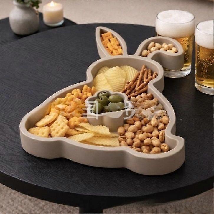 Rabbit-shaped Decorative Tray, Rabbit Tray Easter Supply Decorative Plate for Cheese Food