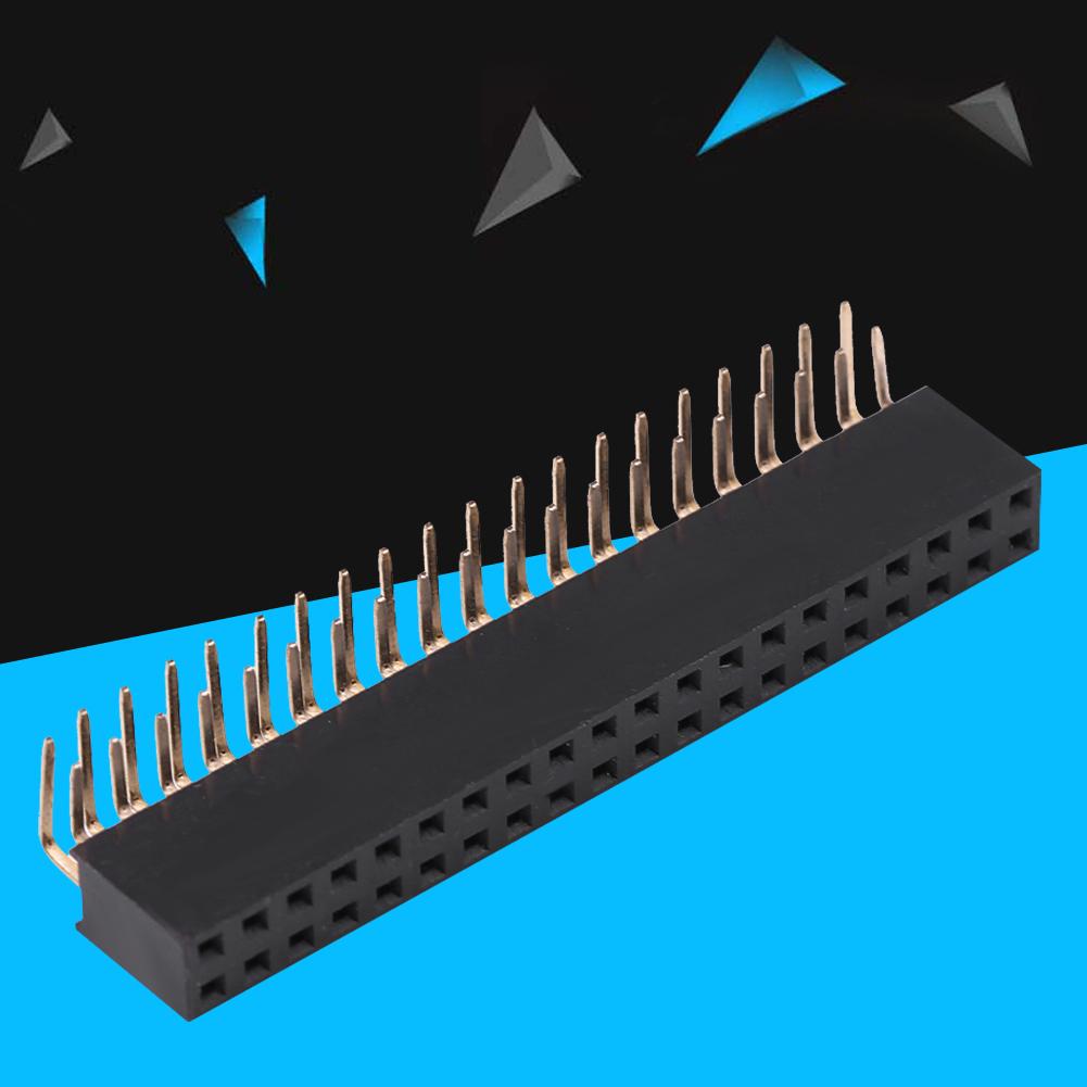 3pcs 2 X 20 Pins 2.54mm Pitch Female Dual Row Right Angle Pin Headers for Raspberry Pi