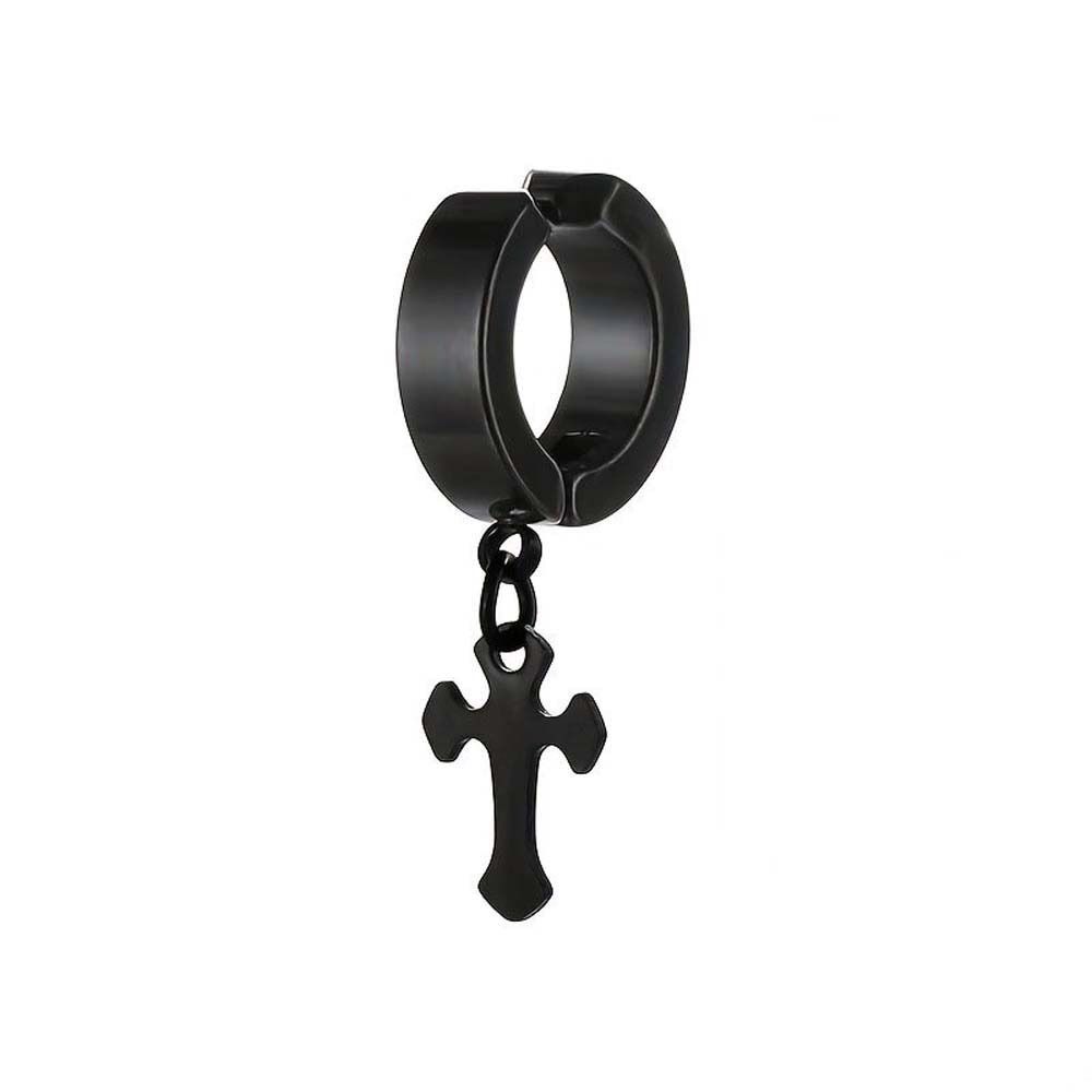 Gift Accessories Steel Cross Earrings No Ear Hole Punk Men Earrings Steel Ear Bone Clip  Travel