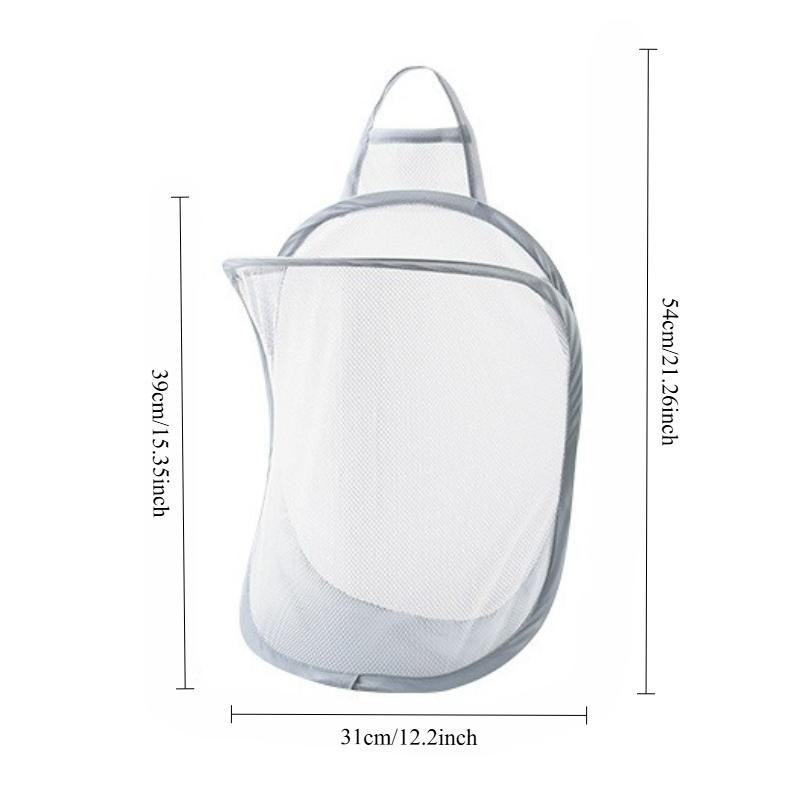 Foldable Mesh Laundry Basket Wall Mounted Adhesive Hanging Storage Bag Bathroom Underwear Clothes Organizer Dirty Clothes Holder