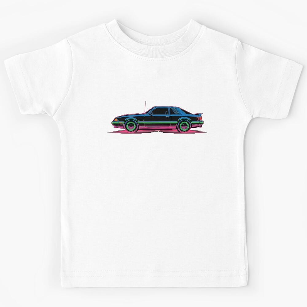 Retro 80 s Neon Muscle Car 80s Synthwave Graphic Kids T-Shirt 120