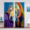 Hund Rolig Abstrakt Oljemålning Färgstark Husdjur Tyllgardin för Vardagsrum Sovrum Dekoration Chiffong Skir Voile Fönstergardin