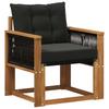 Outdoor 3 Seater Sofa Solid Acacia Wood Natural Brown
