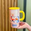 Birthday gift for girls, high-value Bingba cup, ceramic mug with lid straw cup as a gift