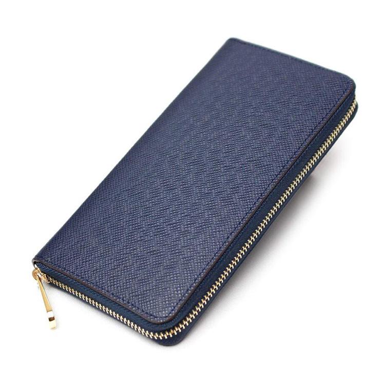 Японский длинный мужской модный деловой кошелек на молнии и монетница синий