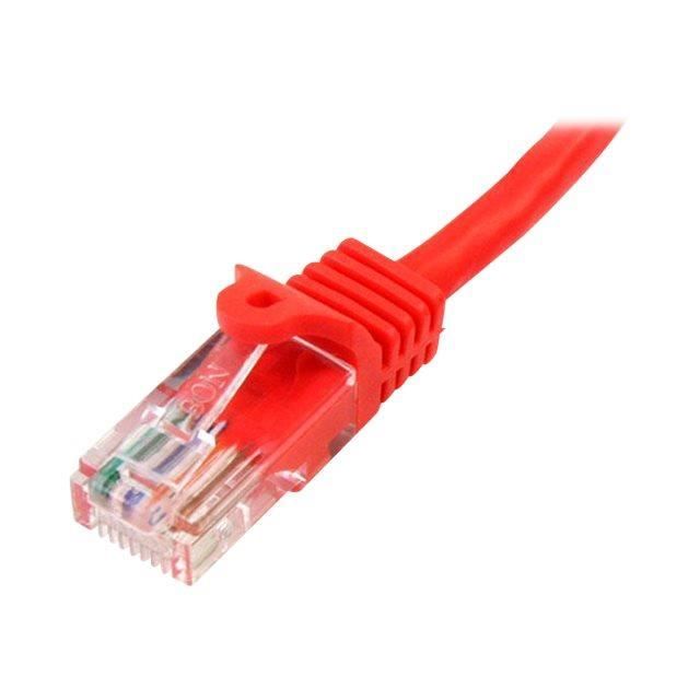 Câble réseau Cat5e UTP sans crochet - STARTECH - 50 cm Rouge - Compatible PoE