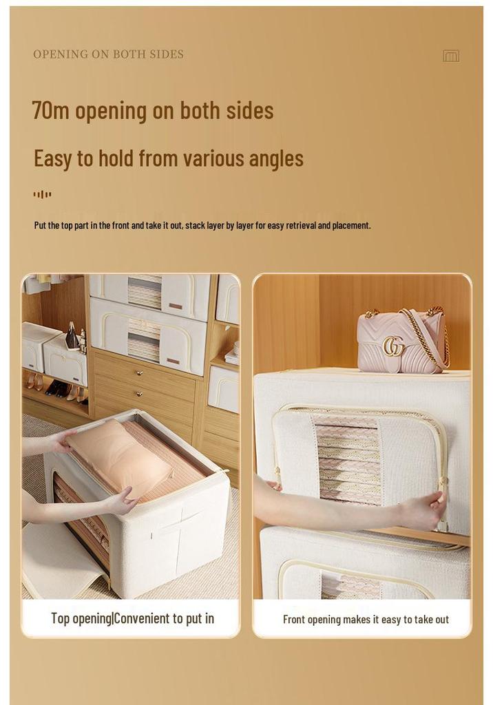 Foldable Canvas Clothes Storage Box for Wardrobe