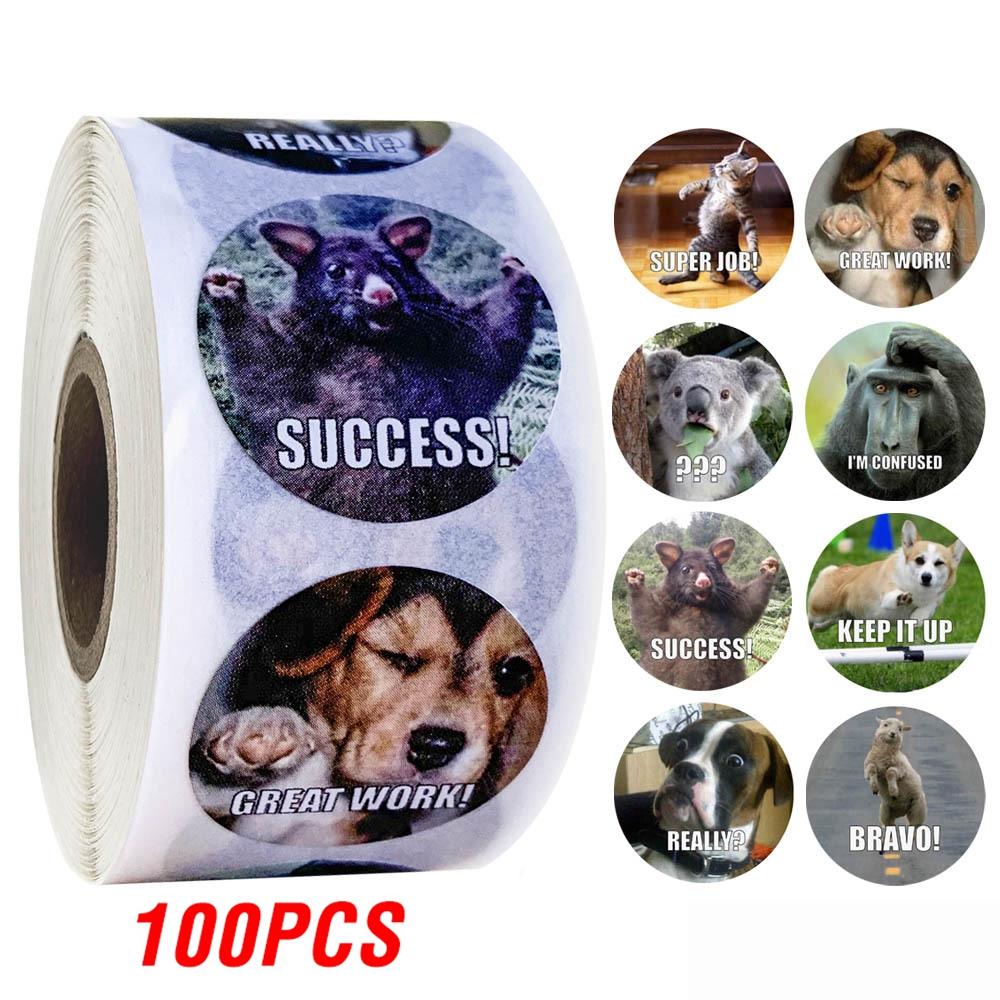 

100-500pcs Funny Reward Stickers for kids School Teachers Motivational Stickers Gift Decor Toy Game Tag Cute Stationery Stickers