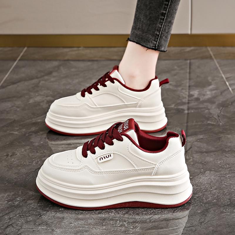 New Spring and Autumn Small Thick-soled Heightening Board Shoes Muffin Sneakers