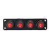 Round Toggle Switch Panel 4 Gang Red Water Proof LED Rocker Switch Panel for Car Boat Yacht UTV ATV Truck Trailer RV
