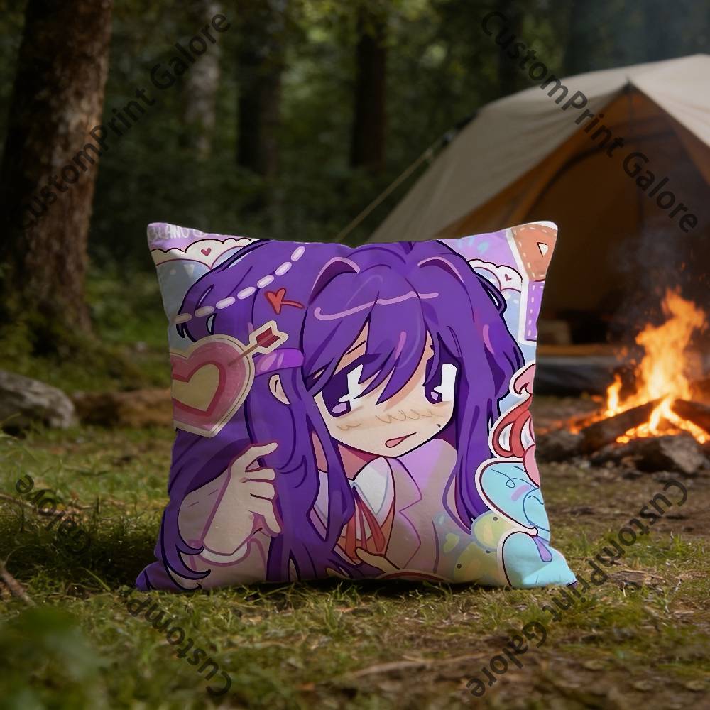 Anime Girl YYuri Pillow Cover Polyester Square Cushion Case 45 Cm Decorative for Home Couch Bed Car Decor