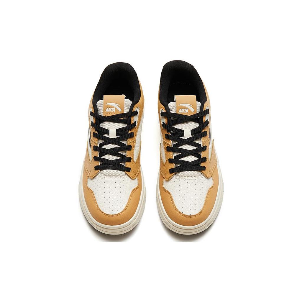 New Anta Street Naughty Anti Slip And Wear Resistant Lightweight Low Top Skateboard Shoes White Yellow 912318016-5