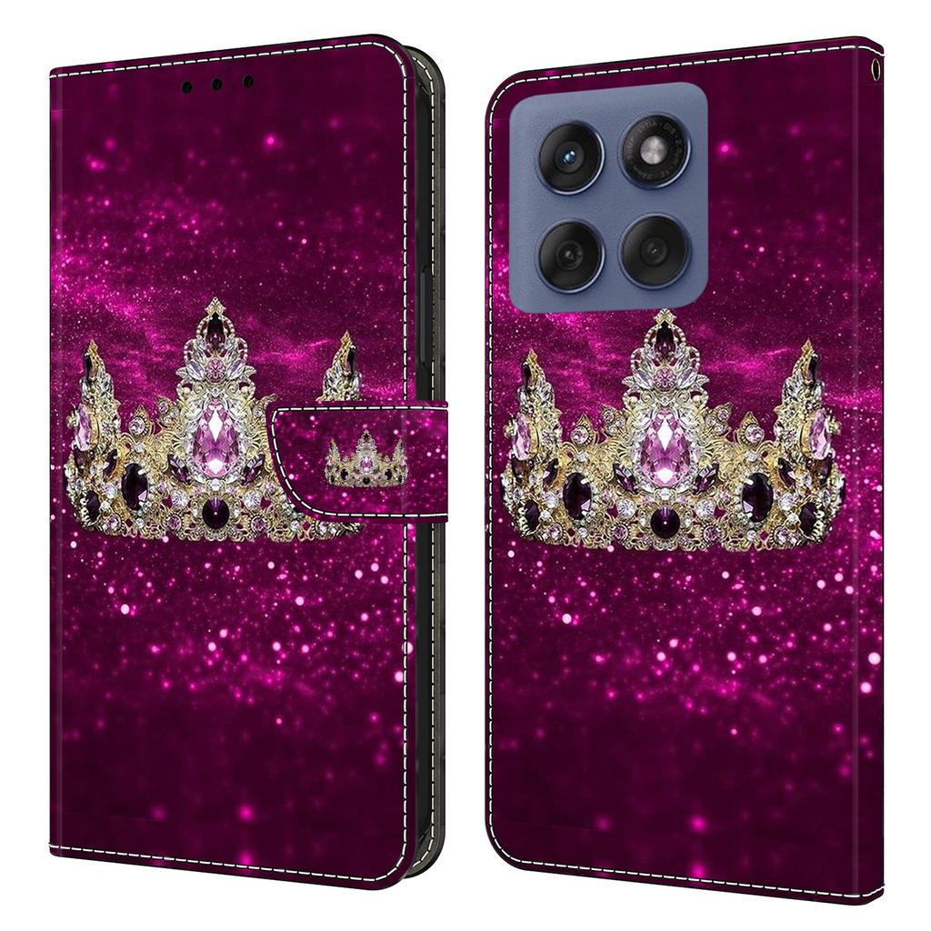 Pro Motorola Edge 60 Fusion 5G/Edge 60 5G Pouzdro Peněženka Stojan Vzorový Tisk PU Kůže Vyklápěcí Kryt na Telefon