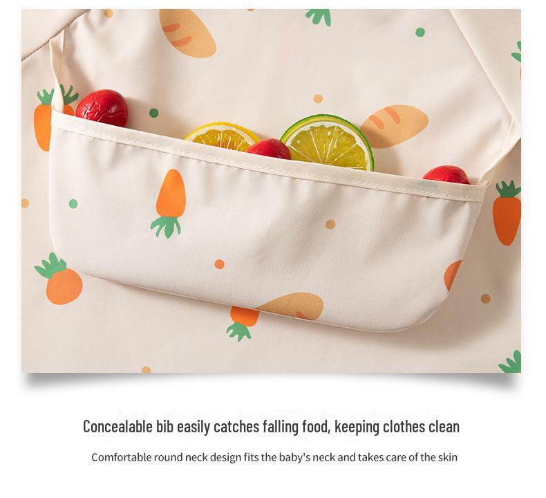 Waterproof Long-Sleeve Baby Bib for Infants & Toddlers - Anti-Stain and Dirt-Resistant Kindergarten Apron