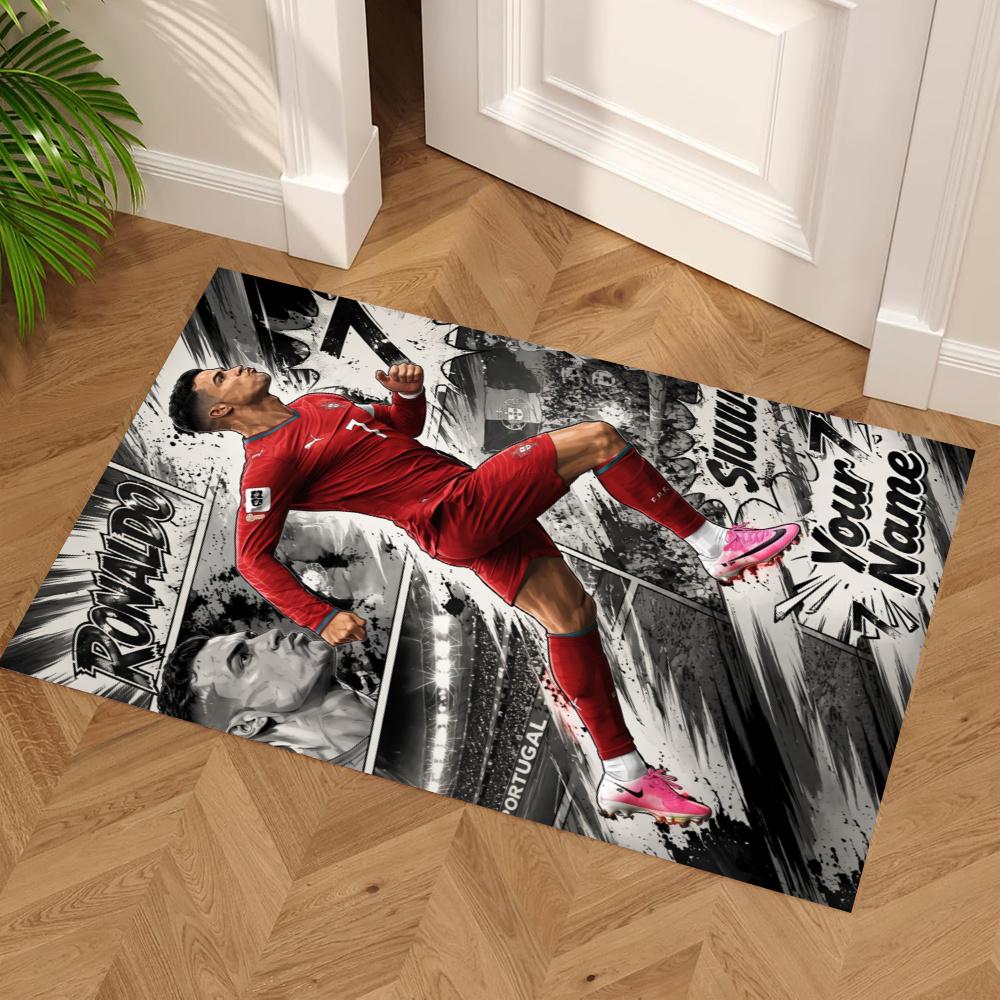 Cristiano Ronaldo Carpet Perfect For Game Room Study Room Kitchen Entryway Antislip Rug Anime Office Decor Best For Christmas
