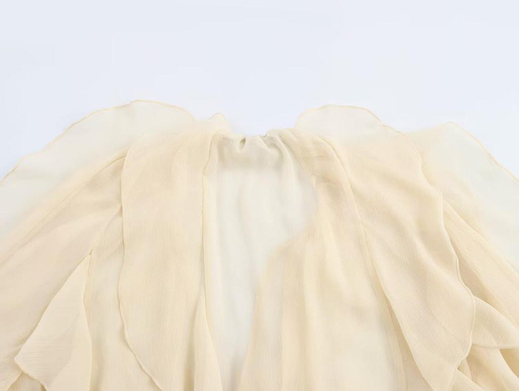 TAOP&ZA Dámská letní temperamentní vrstvená halenka s volánky