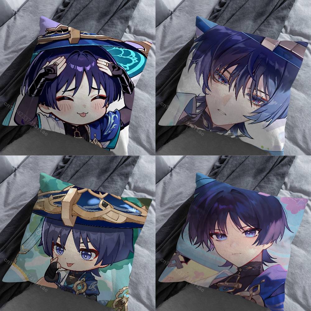 Genshin Impact WWanderer pillow over living room sofa cushion cover home decoration bedroom room bed pillow cover