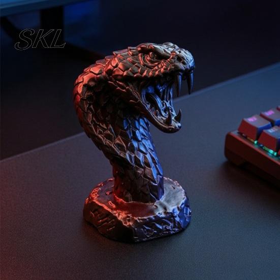 Adult Stress Relief Gadgets 3D Printed Snake Figurine, Realistic Serpent Sculpture, Nature Learning Toys Desk Decor, Educational Wildlife Toy for Kids