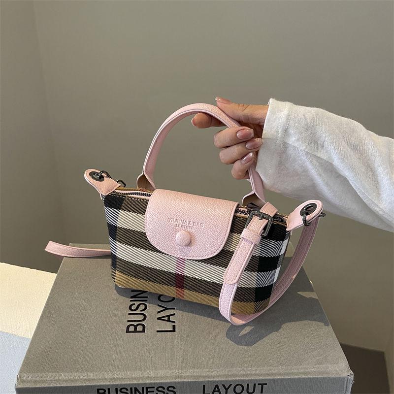 2024 Retro British Plaid Mini Crossbody Dumpling Bag