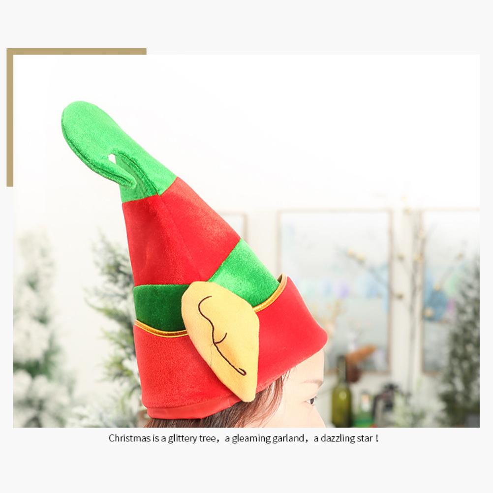 Christmas Elf Hat with Ears Decorations Costume Witch Hat Cosplay Party Props Accessories for Child