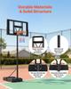 Portable Basketball Stand, 1.35 to 3.05m Height Adjustment Basketball Hoop & Goal, Adjustable Basketballs Goal System with Built-in Rolling Wheels for
