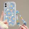 Flower Floral Chain Lanyard Case For IPhone 13 14 15 11 12 Mini 8X XS Max XR 6s 6 7 8 Plus Cover Soft Capa Transparent
