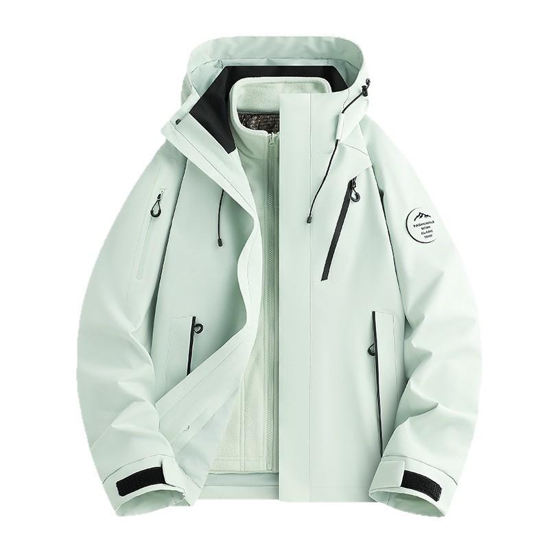 Autumn and winter new autumn and winter outdoor thickened windproof waterproof high quality jacket men and women warm three-in-one group buying
