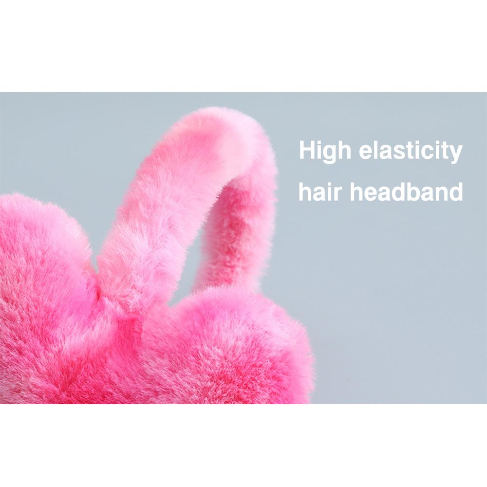 Rainbow Warm Earmuffs Heart-Shaped Student Plush Earmuffs Outdoor Ear Warmers  for Women