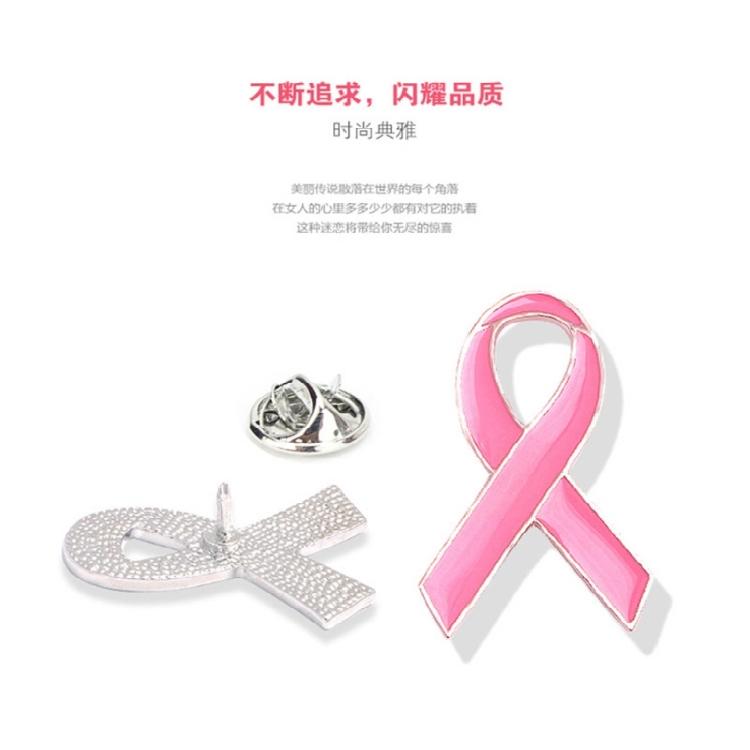 Breast Cancers Awareness Pin Alloy Material Corsage Pin Ribbon Enamel Pins