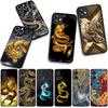 for Motorola Moto G54 G05 G24 G55 G75 G85 G15 G57 G86 Power Edge 50 30 Ultra Fusion neo Pro Case Golden Black Dragon Wallpaper